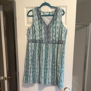 J. Jill Green Sleeveless Mini Dress with Tank Top Style